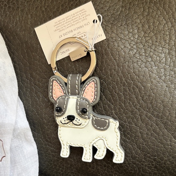 Coach Accessories - Coach French Bulldog Vintage Keychain - Gray and White